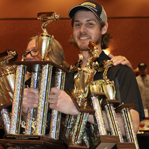 Technician with numerous trophies